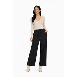 2/$30 ZARA XS Black Wide-Leg Cotton Drawstring Pants